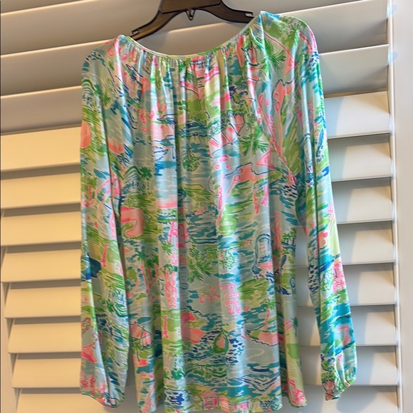 Lilly Pulitzer Colorful Long Sleeve Blouse. SZ: Medium. EUC - Picture 3 of 10